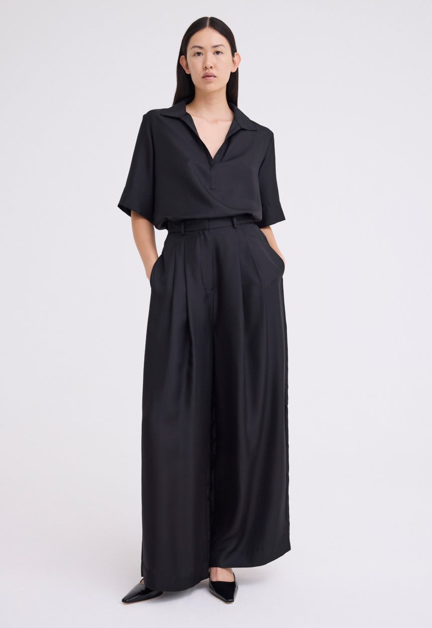 Jac + Jack Poirot Silk Twill Pant - Black